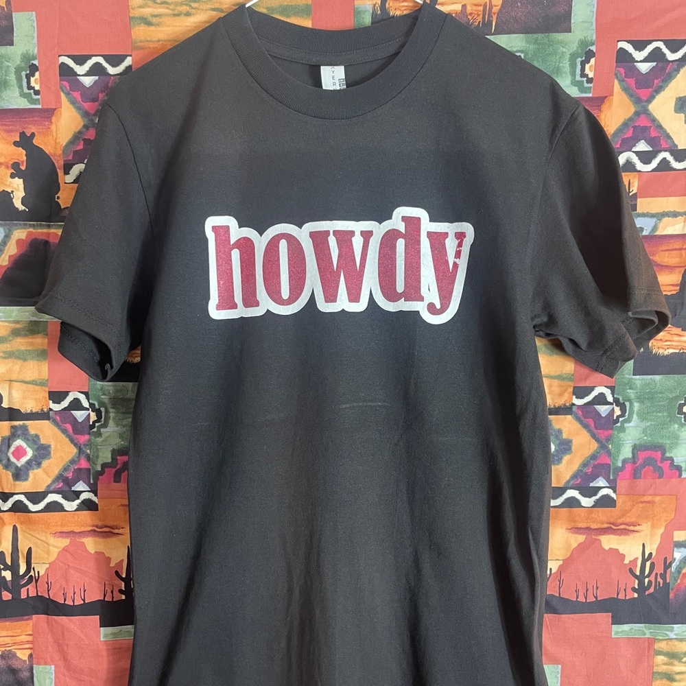 Howdy Western Mens Black Shirt
